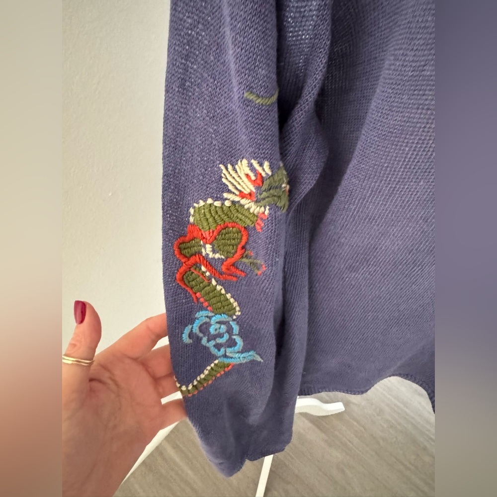 Polo Ralph Lauren Men's 💯 % linen V-Neck Sweater w/ embroidery - Picture 7 of 12